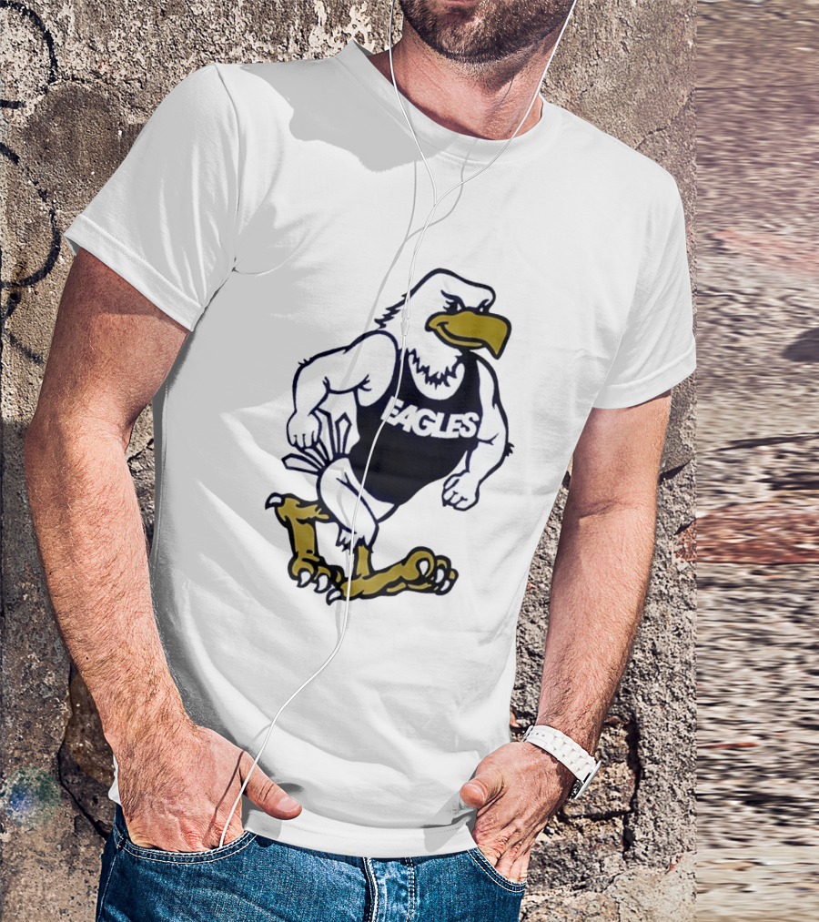 Eagles Athletic Mascot Running Eagle Motif T-Shirt