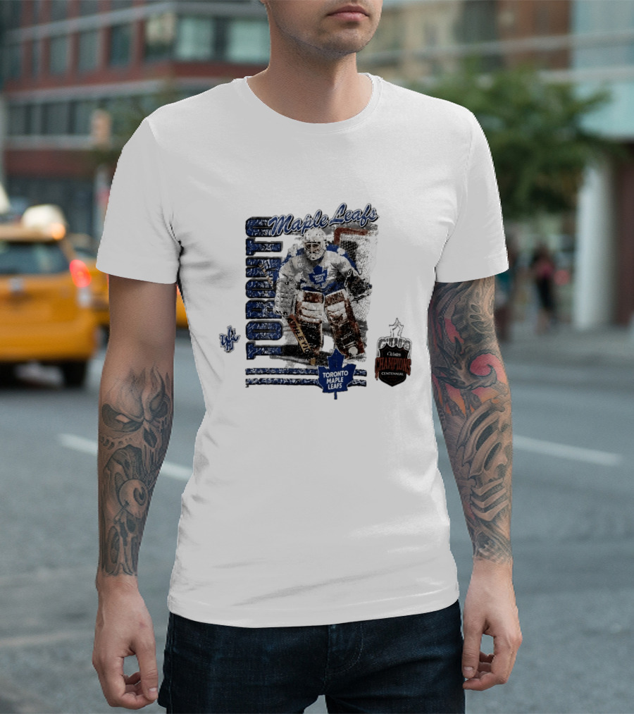 Toronto Maple Leafs Centennial Champions Vintage Hockey Goalie Gear T-Shirt