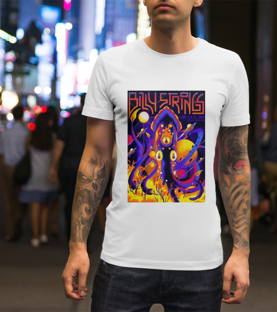Billy Strings Boston MA July 21 22 2026 Live Agganis Arena Event Psychedelic Cosmic Squid T-Shirt
