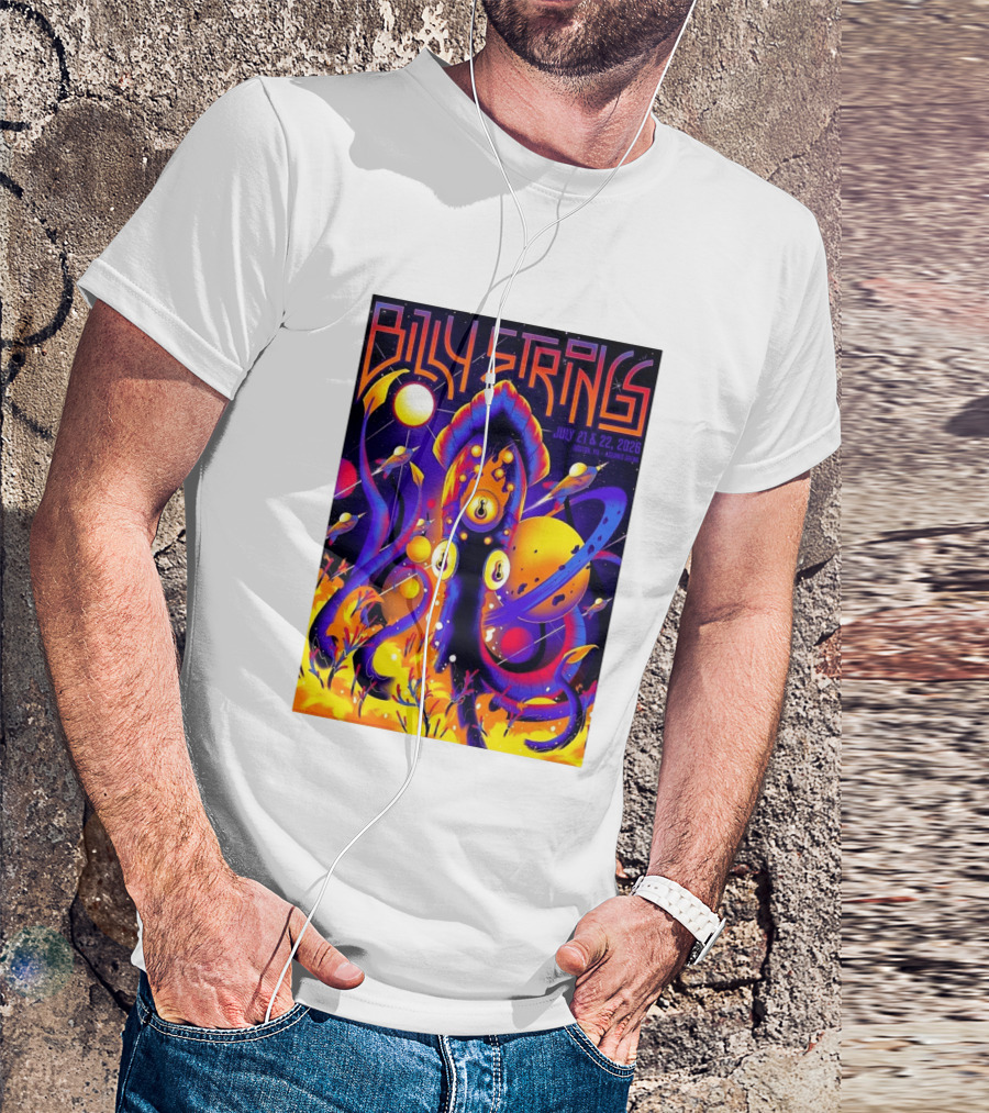 Billy Strings Boston MA July 21 22 2026 Live Agganis Arena Event Psychedelic Cosmic Squid T-Shirt