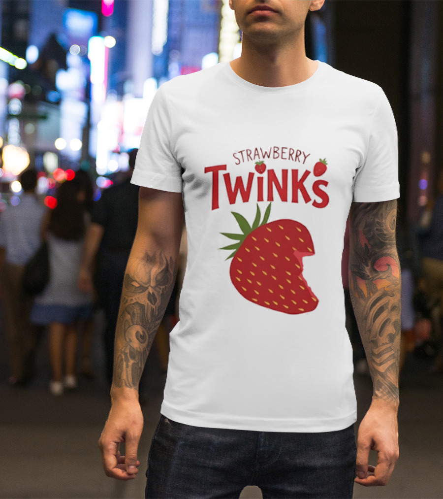 Strawberry Twinks Bitten Berry Fun Playful T-Shirt