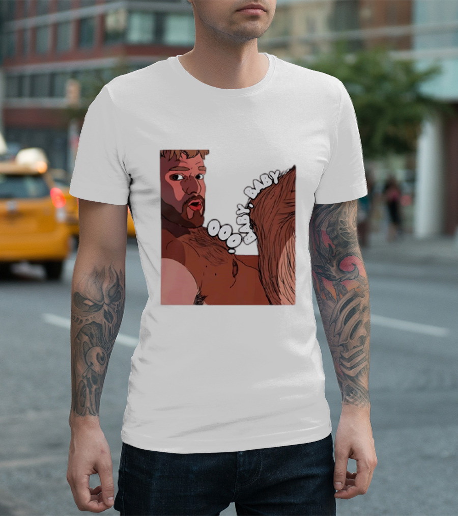 Ooo Baby Bearded Man Illustrated Expression T-Shirt
