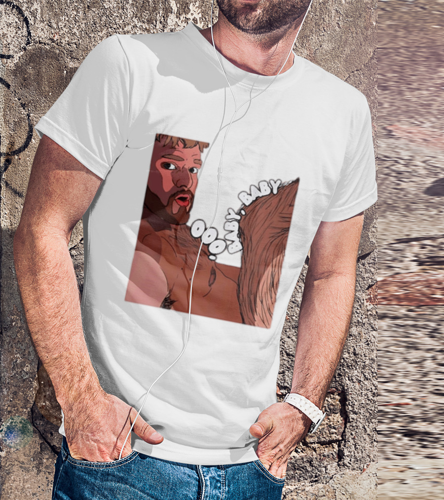 Ooo Baby Bearded Man Illustrated Expression T-Shirt