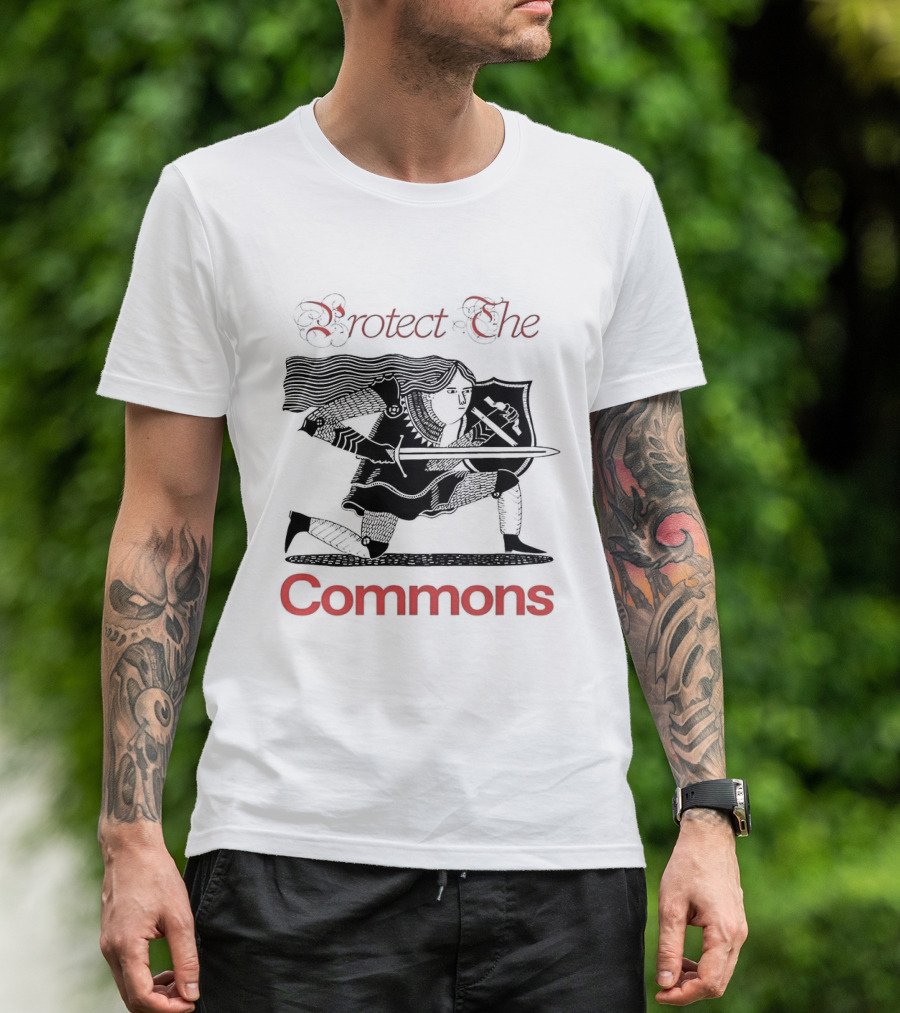 Protect The Commons Medieval Knight Armor Sword Shield T-Shirt
