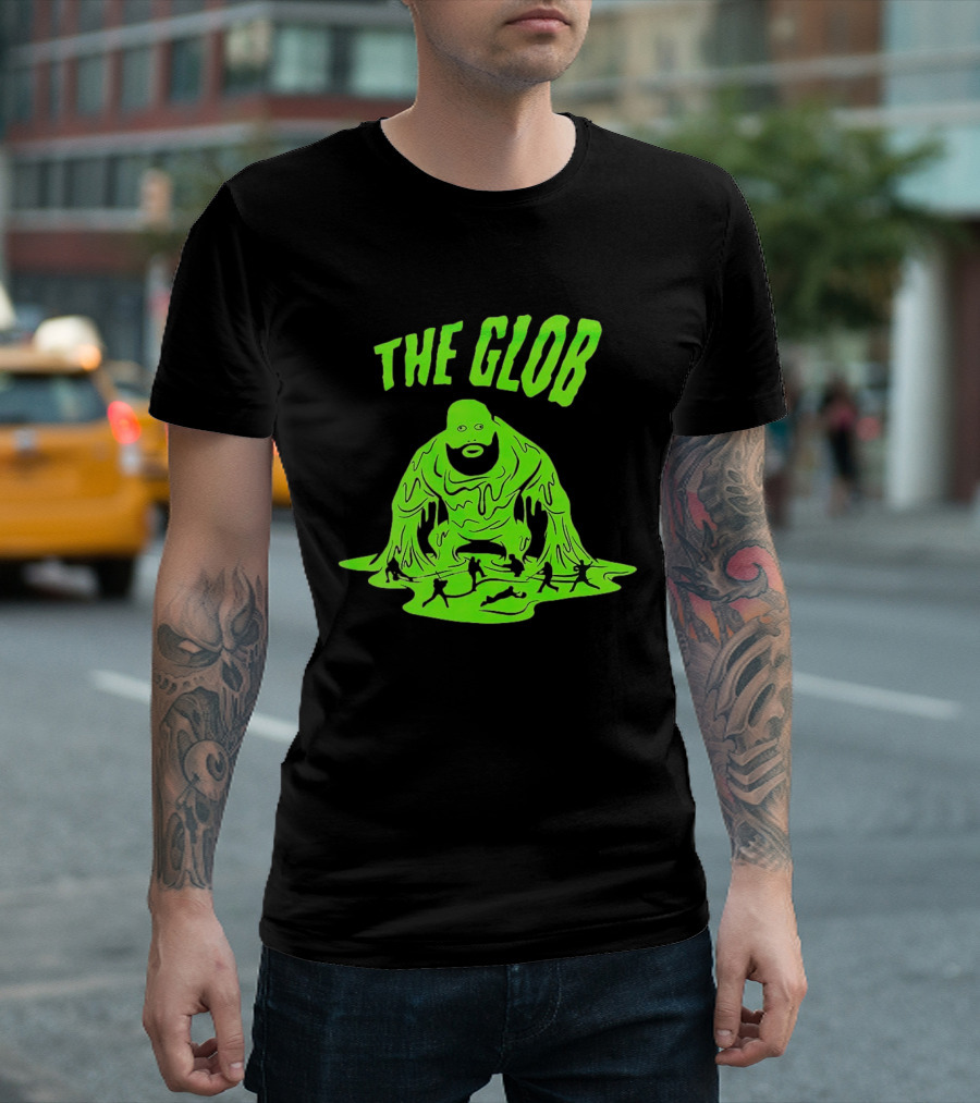 The Glob Justin Mason Melting Green Monster With Running Figures T-Shirt