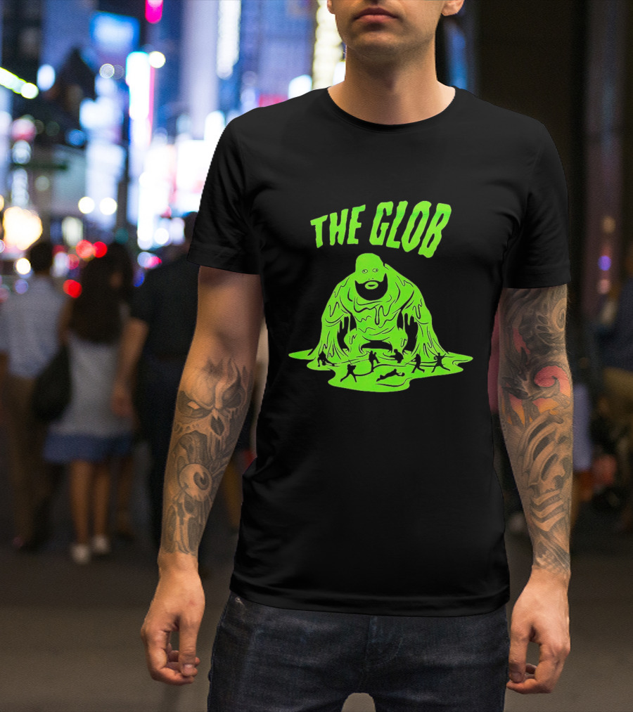 The Glob Justin Mason Melting Green Monster With Running Figures T-Shirt