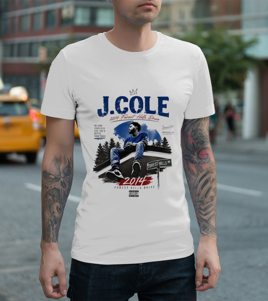 J Cole 2014 Forest Hills Drive Dreamville Rap Music Album Cover T-Shirt