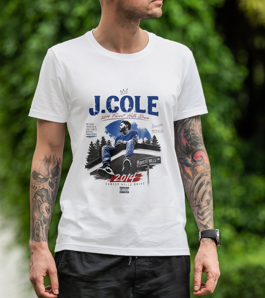 J Cole 2014 Forest Hills Drive Dreamville Rap Music Album Cover T-Shirt