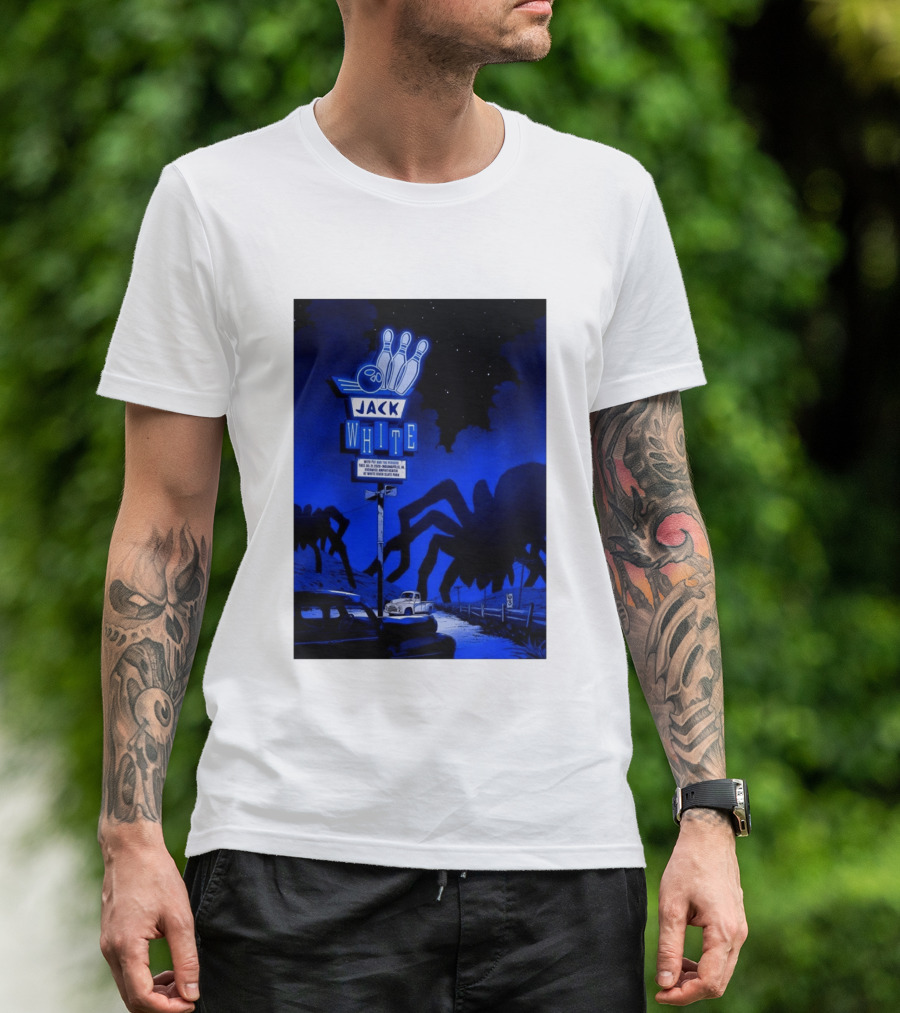 Jack White Indianapolis IN 2026 Everwise Amphitheater Event With Spiders And Bowling Sign T-Shirt
