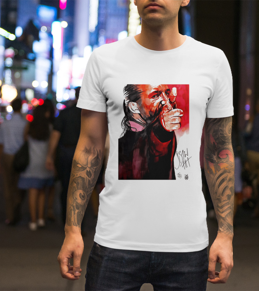 Jay White Rob Schamberger Signature Portrait Red T-Shirt