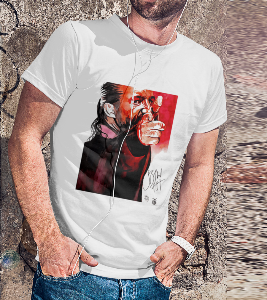 Jay White Rob Schamberger Signature Portrait Red T-Shirt