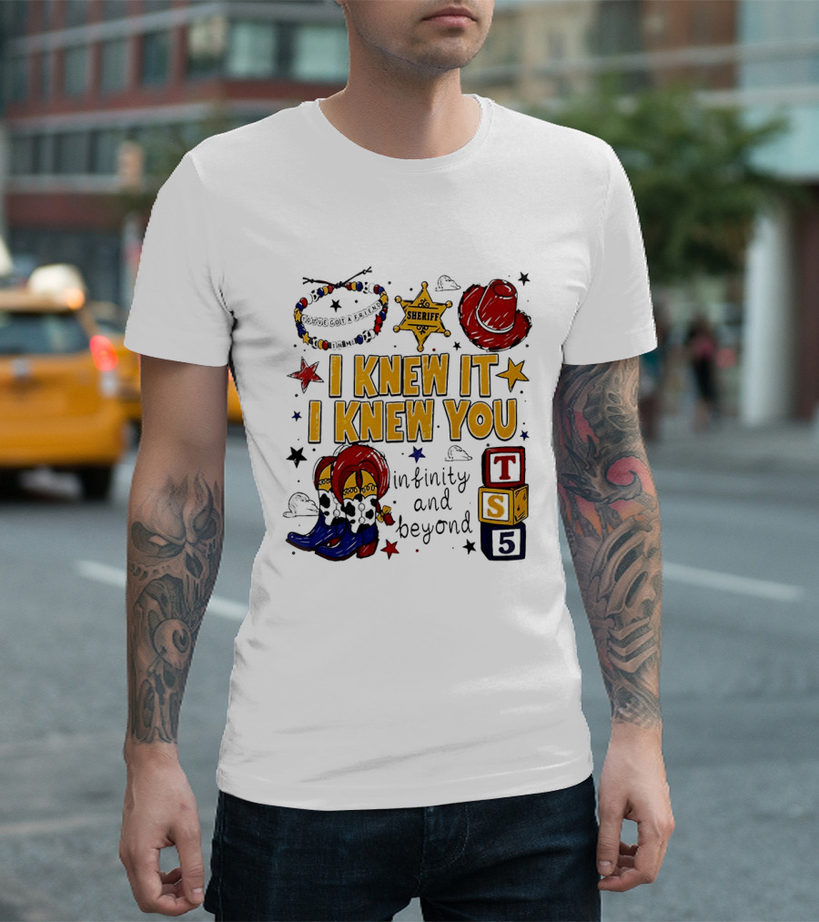 Woody Buzz Lightyear Sheriff Infinity And Beyond Blocks T-Shirt