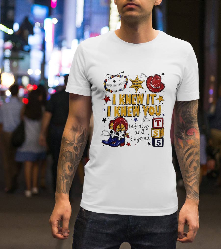 Woody Buzz Lightyear Sheriff Infinity And Beyond Blocks T-Shirt