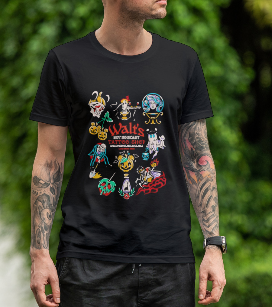 Walt's Not So Scary Tattoo Shop Halloween Flash Lake Buena Vista T-Shirt