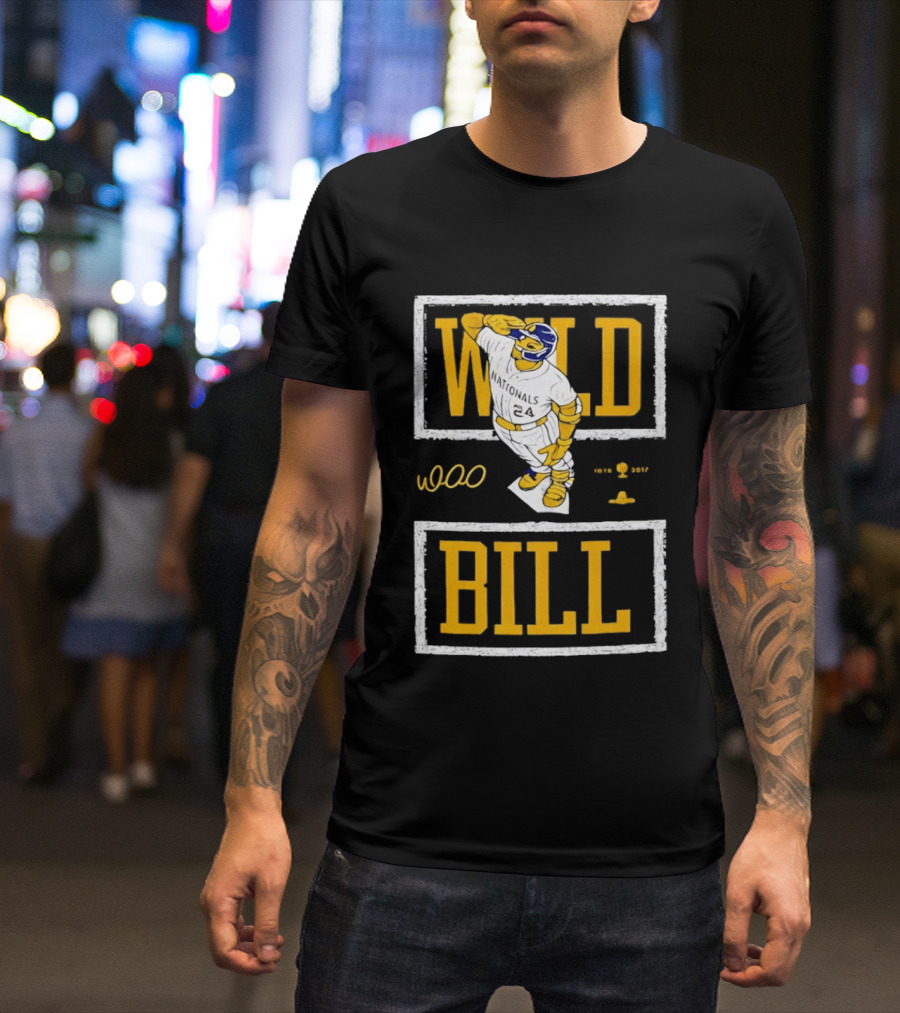 Wild Bill Nationals No 24 Baseball Player Batting Pose T-Shirt