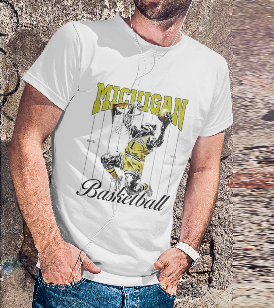 Wolverine Michigan Basketball Slam Dunk T-Shirt