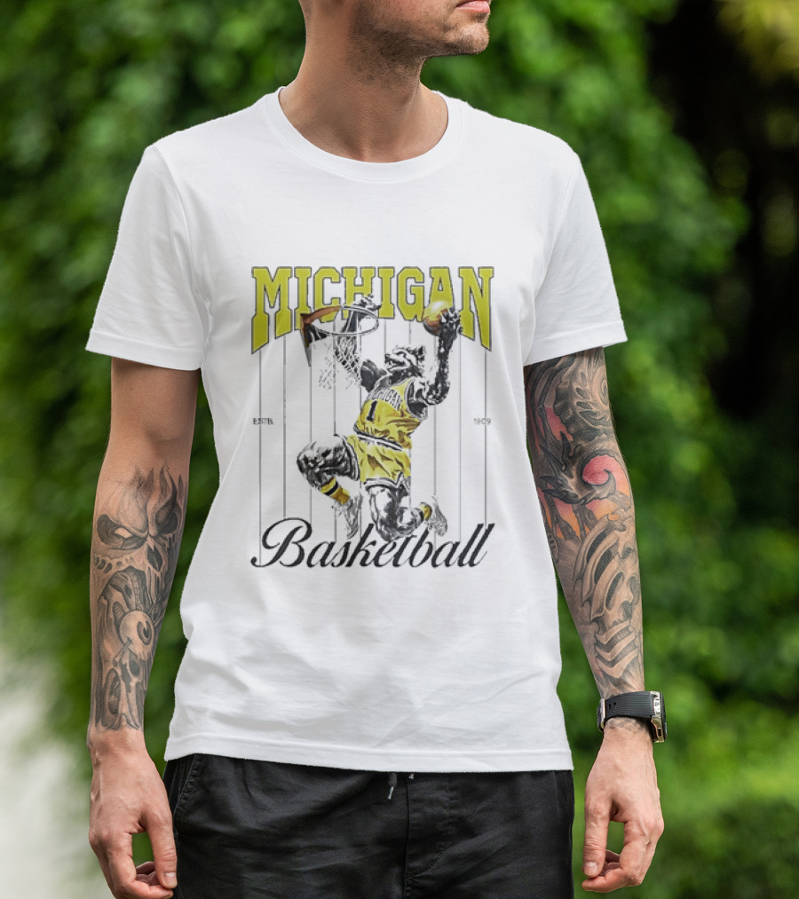 Wolverine Michigan Basketball Slam Dunk T-Shirt