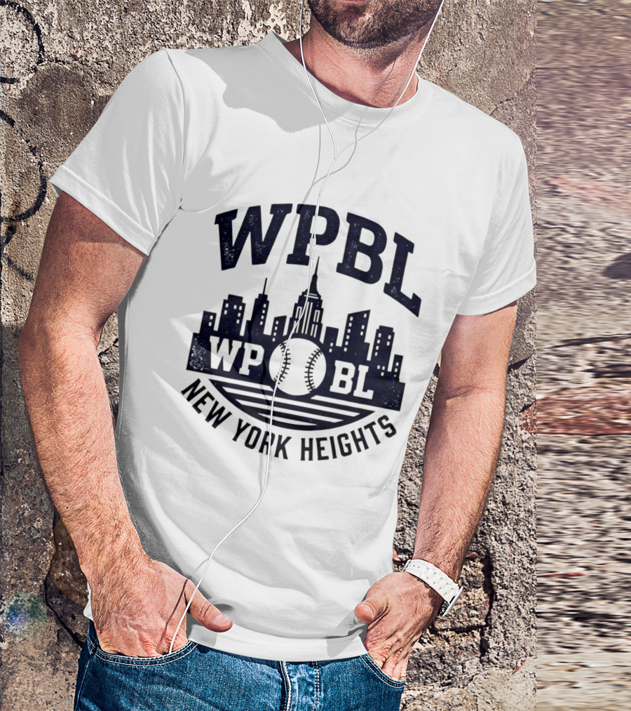 WPBL New York Heights Baseball Skyline Cityscape T-Shirt