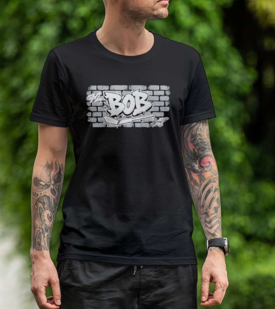 72 Bob Graffiti Brick Wall Hockey Stick T-Shirt