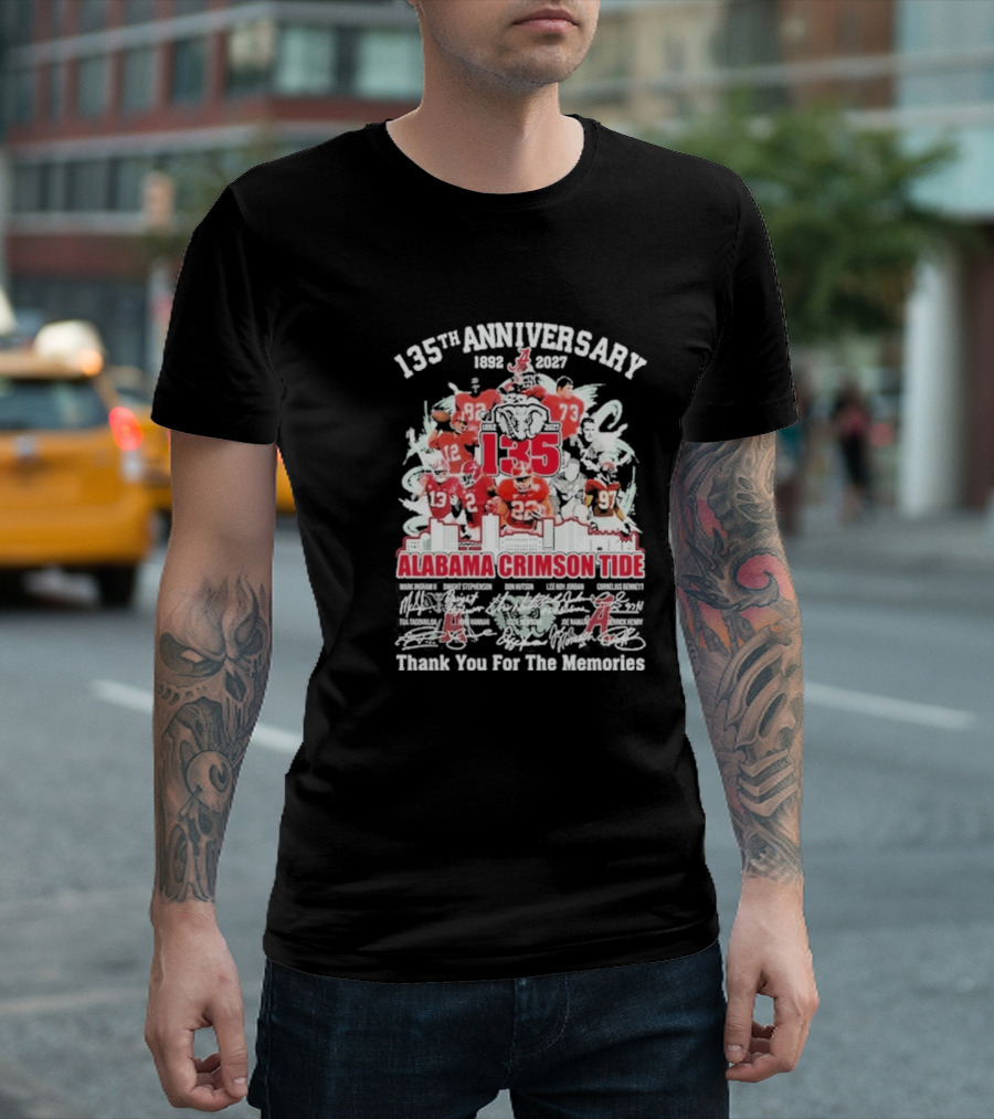 135th Anniversary 1892 2027 Alabama Crimson Tide Thank You For The Memories T-Shirt