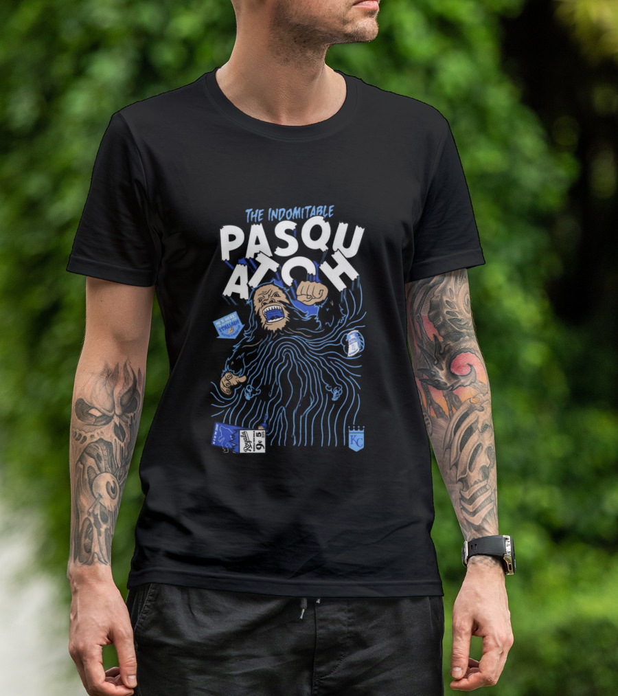 2026 Royals The Indomitable Pasquatch He's Here Fear The Beard KC Baseball T-Shirt