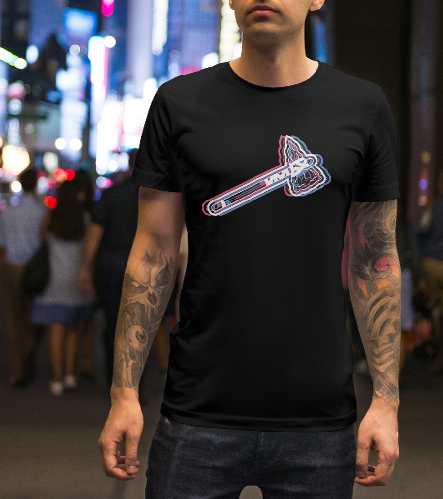 Atlanta Braves 2026 Glitch MLB Tomahawk T-Shirt