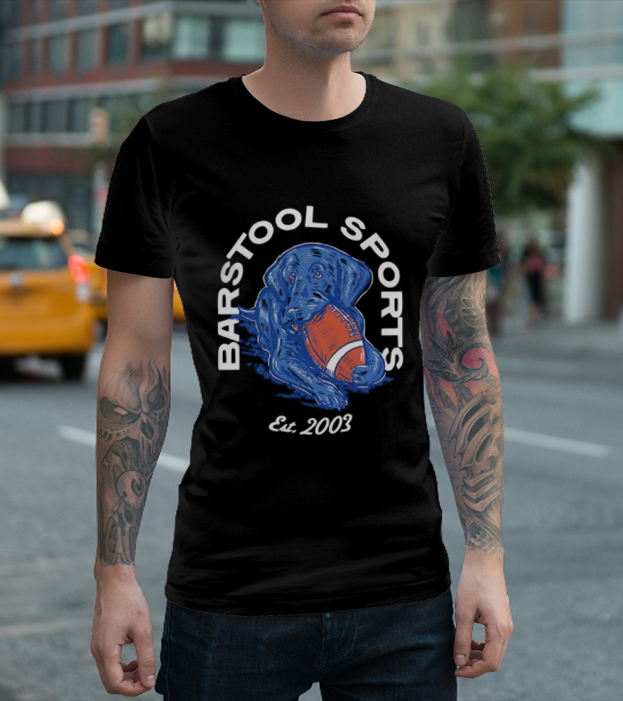Barstool Sports Est. 2003 Black Labrador With Football T-Shirt