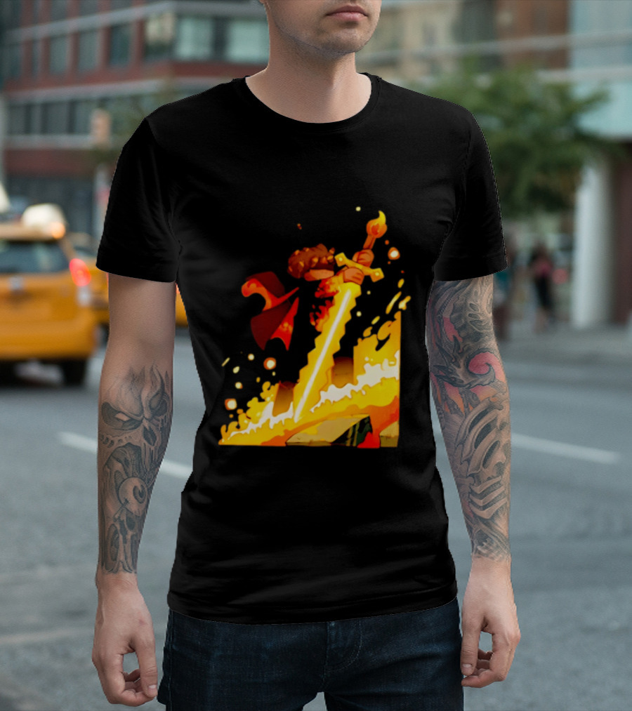 FlameFrags Sword Gaming Fantasy Adventure Warrior T-Shirt