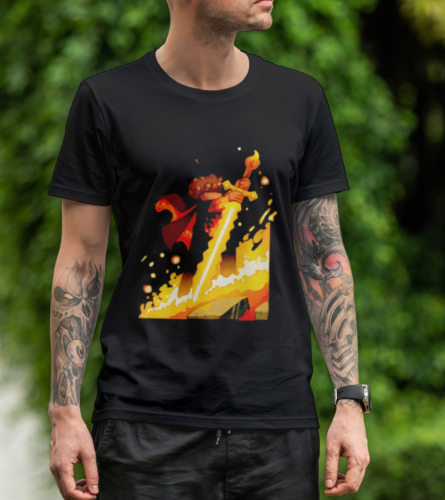 FlameFrags Sword Gaming Fantasy Adventure Warrior T-Shirt