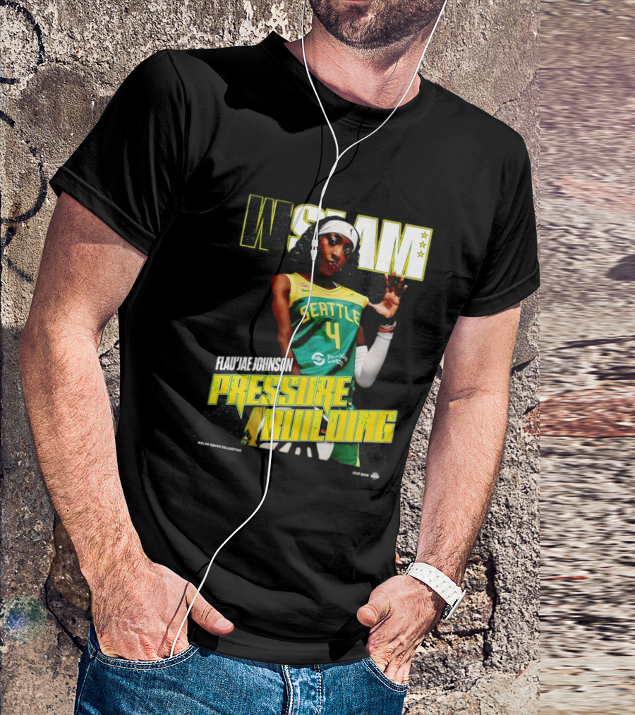 W SLAM Flau'jae Johnson Seattle Storm Pressure Building T-Shirt