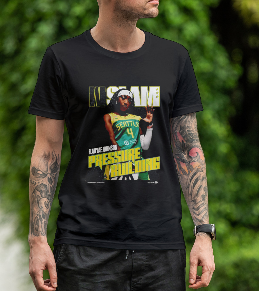 W SLAM Flau'jae Johnson Seattle Storm Pressure Building T-Shirt