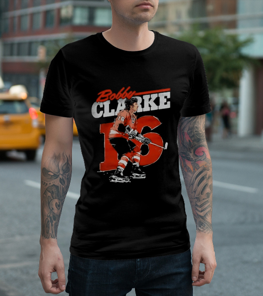 Bobby Clarke 16 Philadelphia Flyers Ice Hockey Legend T-Shirt