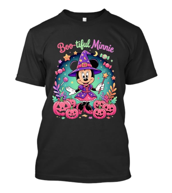 Boo Tiful Minnie Halloween Pumpkin Witch Disney Magic T-Shirt