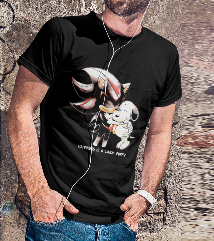 Happiness Is A Warm Puppy Shadow The Hedgehog Embrace T-Shirt