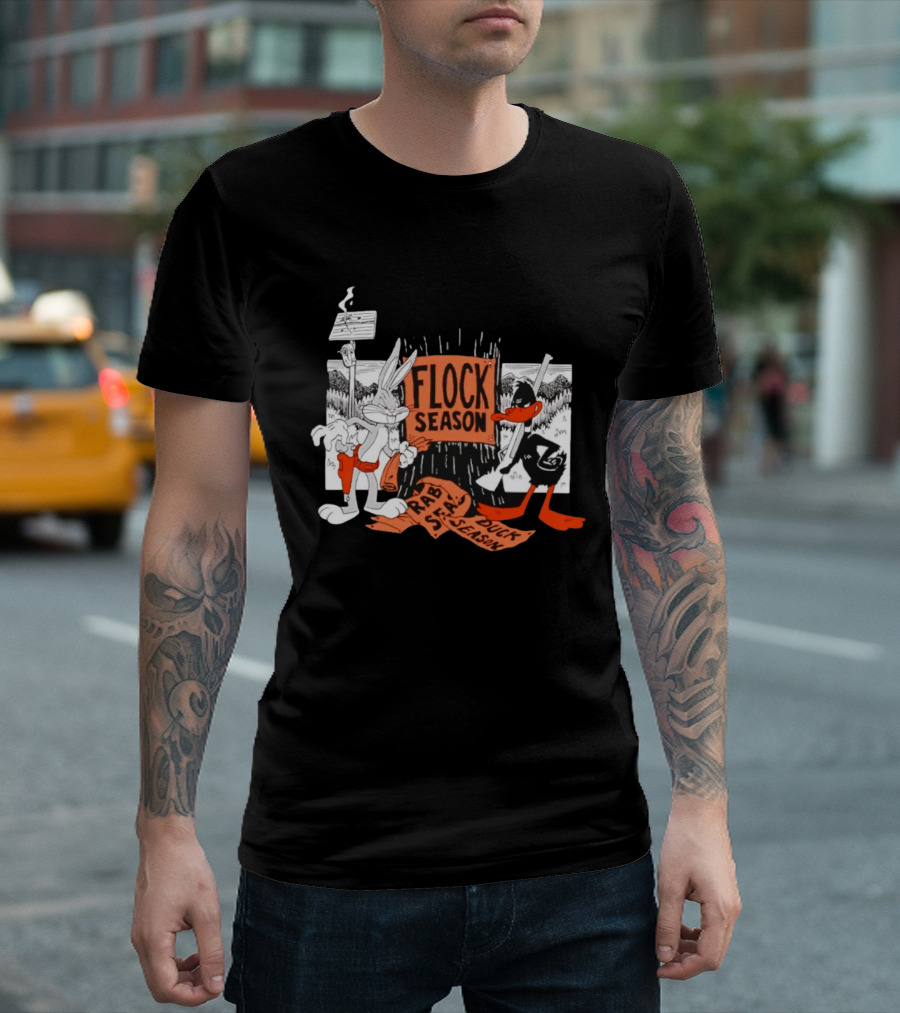 Bugs Bunny Daffy Duck Flock Season Looney Tunes Rabbit Season Duck Season T-Shirt
