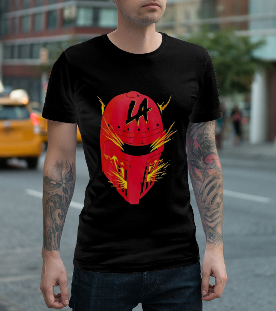 LA Flaming Knight Helmet Los Angeles Sports Blaze T-Shirt