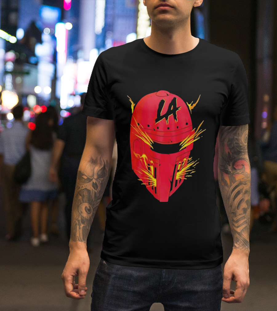 LA Flaming Knight Helmet Los Angeles Sports Blaze T-Shirt