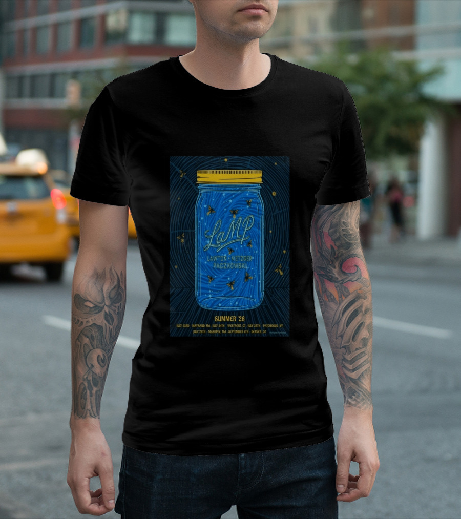 LAMP Summer '26 Tour Lawton Metzger Paczkowski With Fireflies And Dates T-Shirt