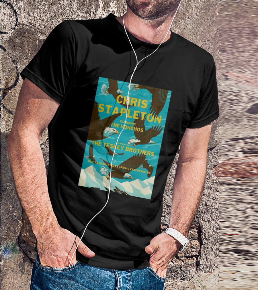 Chris Stapleton Vancouver Concert Featuring The Honchos And The Teskey Brothers July 22 2026 Rogers Arena T-Shirt