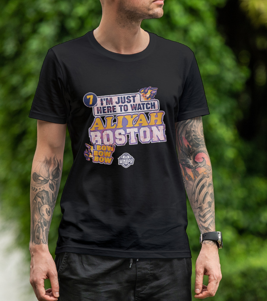 I'm Just Here To Aliyah Boston WNBA Bow Bow Bow 7 T-Shirt