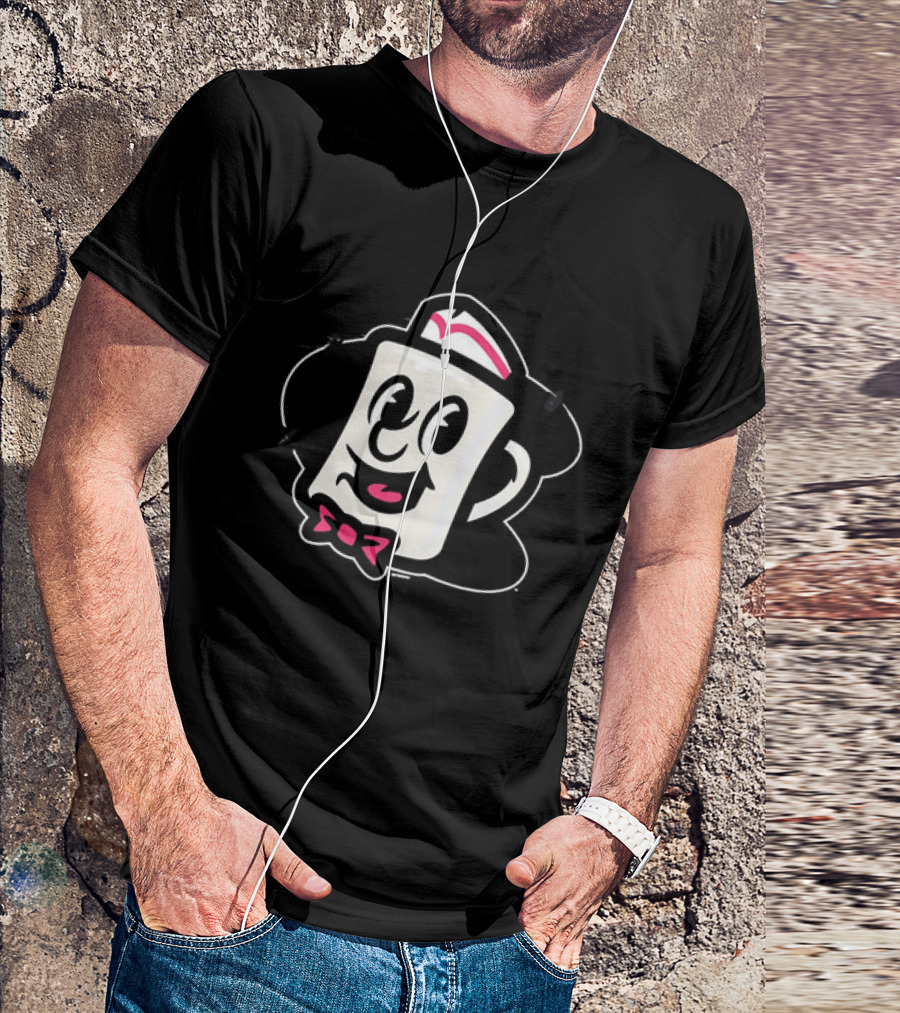 Diner Coffee Cup Cartoon With Smile And Bowtie T-Shirt