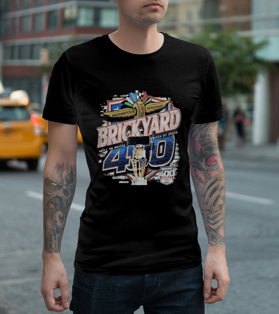 Indianapolis Motor Speedway Brickyard 400 Built On Bricks Driven By Speed NASCAR T-Shirt