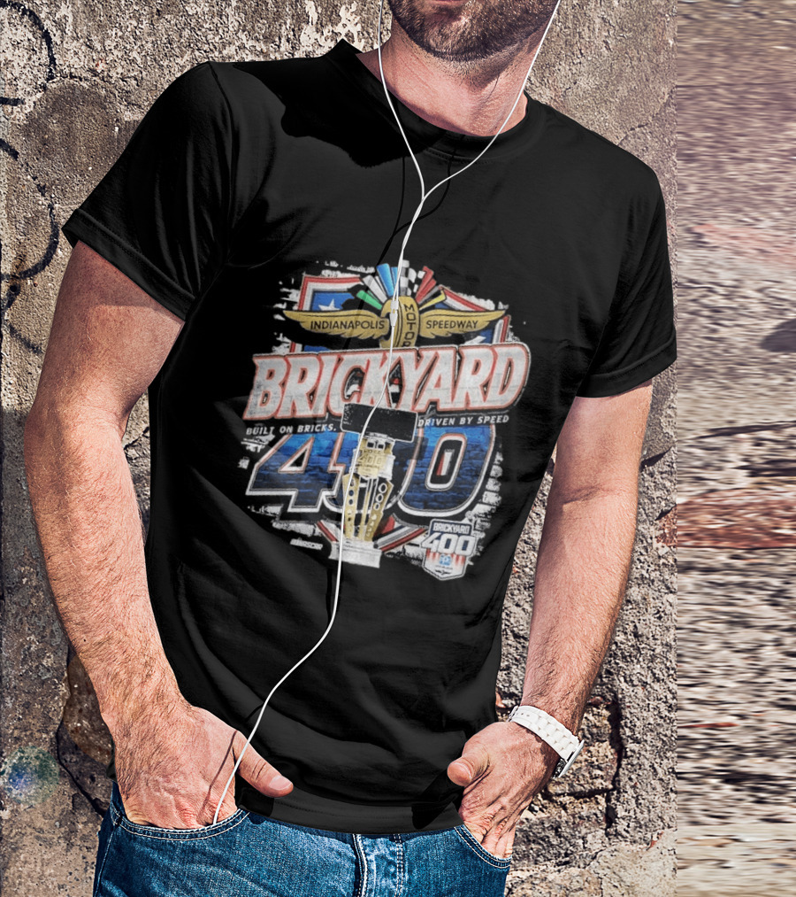 Indianapolis Motor Speedway Brickyard 400 Built On Bricks Driven By Speed NASCAR T-Shirt
