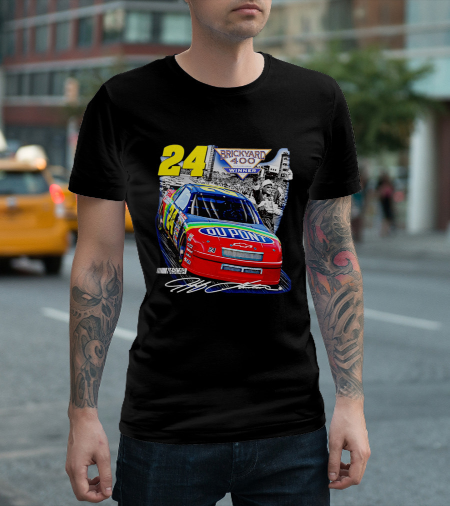Jeff Gordon NASCAR DuPont Chevrolet No 24 Brickyard 400 Inaugural Winner T-Shirt