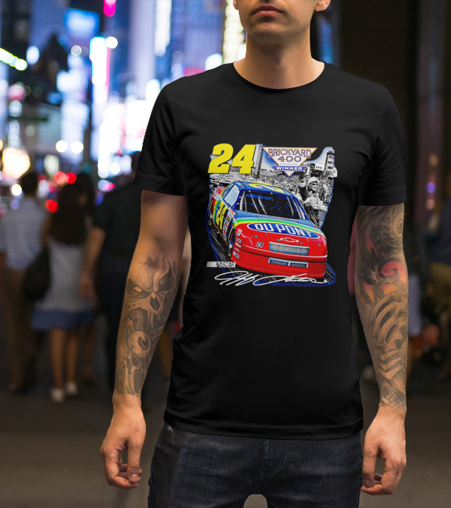 Jeff Gordon NASCAR DuPont Chevrolet No 24 Brickyard 400 Inaugural Winner T-Shirt