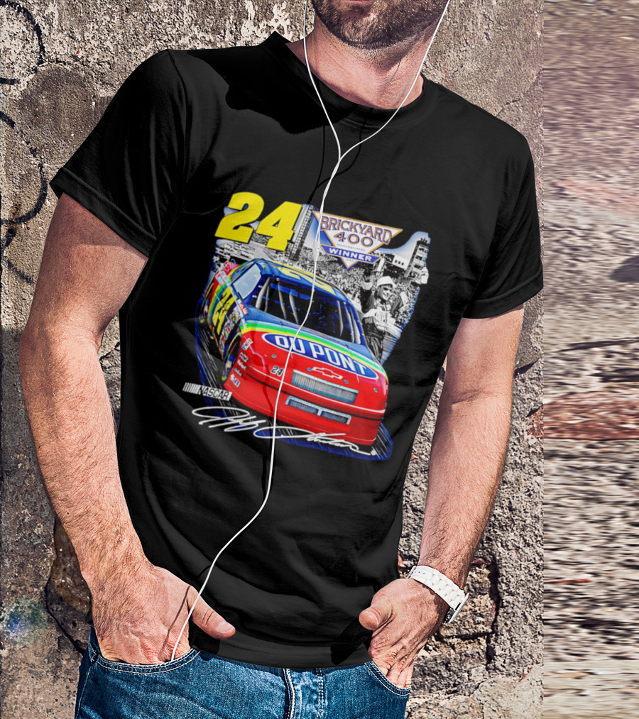 Jeff Gordon NASCAR DuPont Chevrolet No 24 Brickyard 400 Inaugural Winner T-Shirt