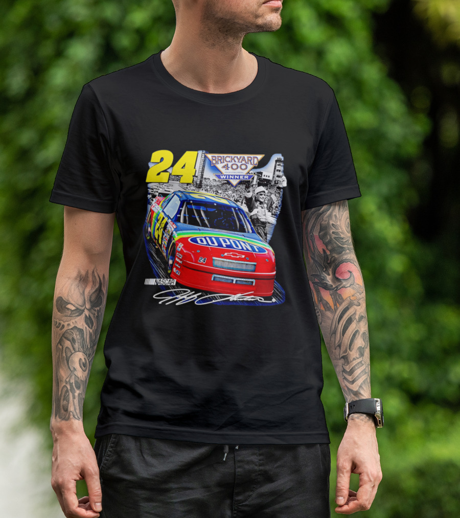 Jeff Gordon NASCAR DuPont Chevrolet No 24 Brickyard 400 Inaugural Winner T-Shirt