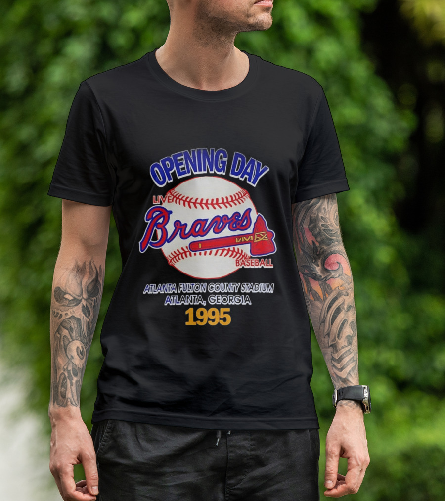 Opening Day Braves Live Baseball Atlanta Fulton County Stadium Georgia 1995 T-Shirt