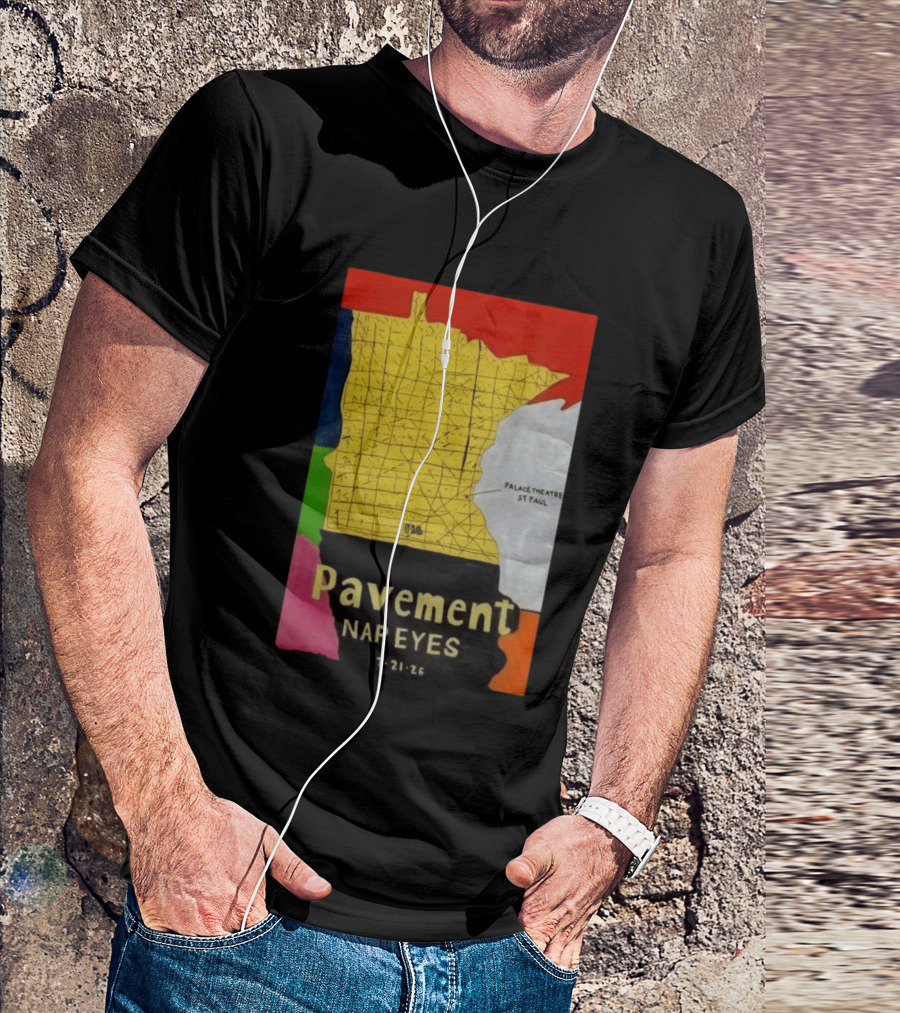 Pavement Nap Eyes Palace Theatre St Paul July 21 2026 Minnesota Map T-Shirt