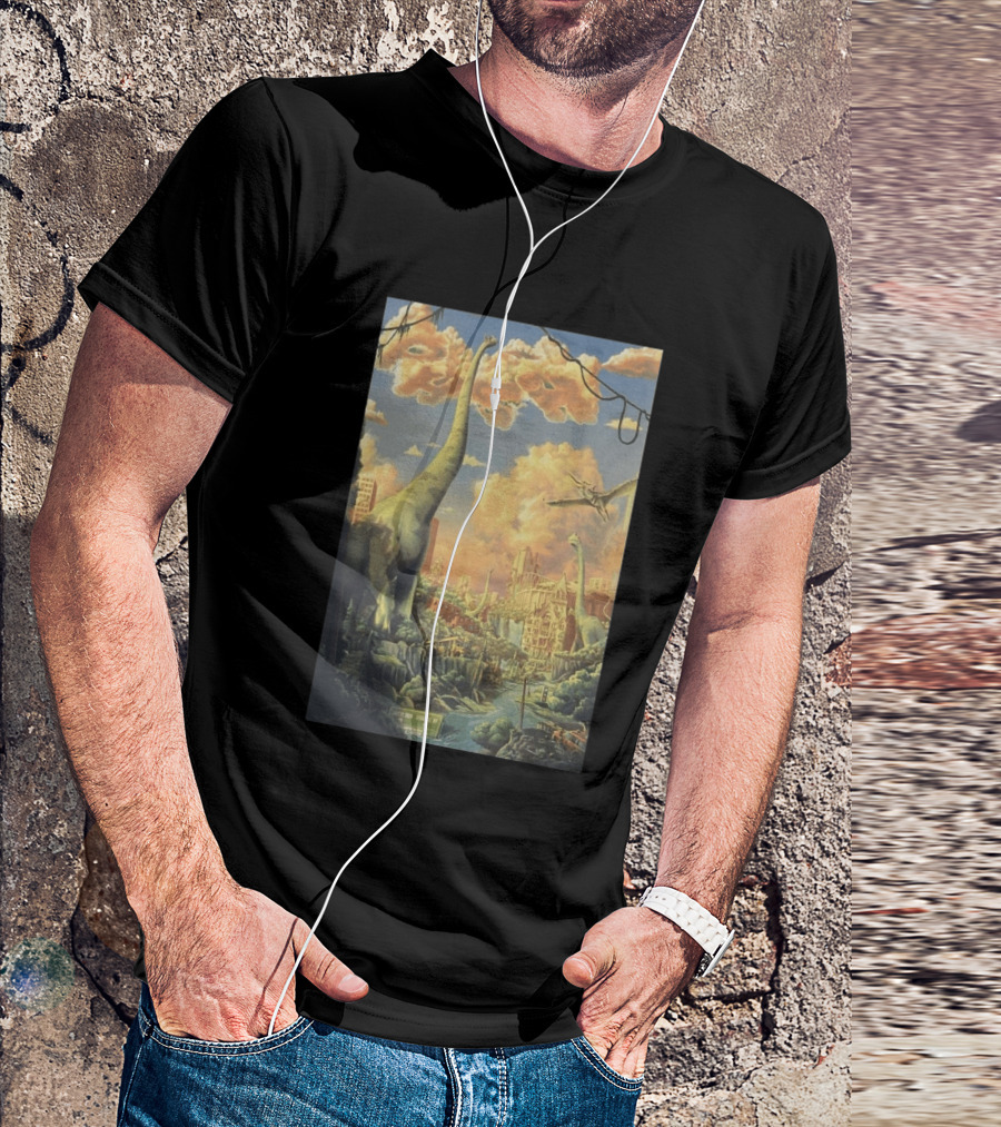 Phish July 21 2026 Syracuse New York Dinosaurs Cityscape T-Shirt